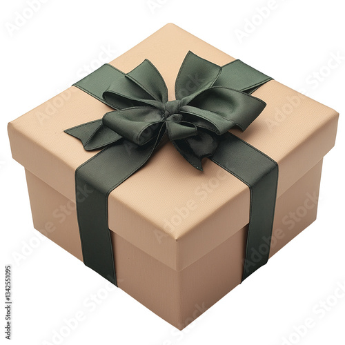 Elegant Holiday Gift Box with Green Ribbon for Special Occasion Celebration