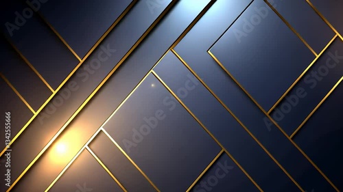 Geometric, metallic, dark background design