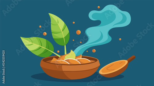 The aroma of cassava flour a traditional accompaniment wafts through the air adding to the sensory experience of Brazilian Feijoada Day.. Vector illustration