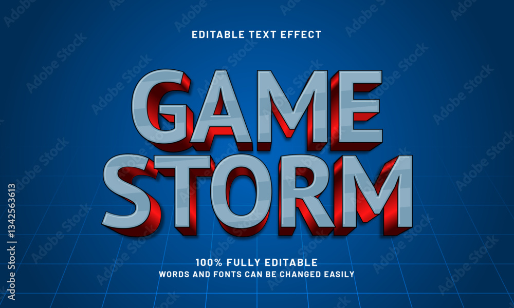 Fototapeta premium game storm editable text effect with a sport and kick text style
