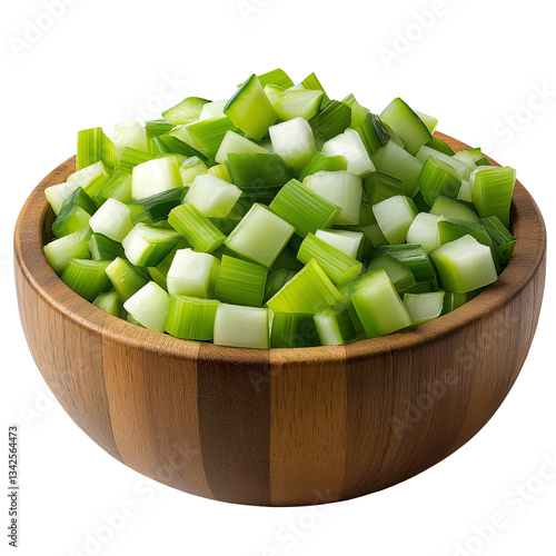 Fresh Celery Dicing Preparation: Organic Crunchy Cubed Vegetables for Healthy Cooking and Meal Prep