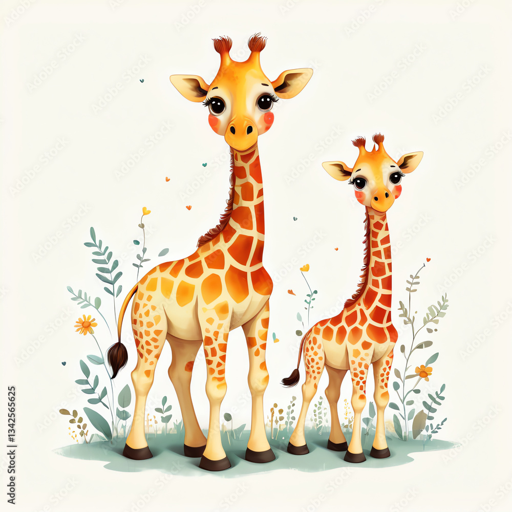 Obraz premium Cute Baby Giraffe illustration
