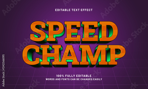speed champ editable text effect with a sport and kick text style