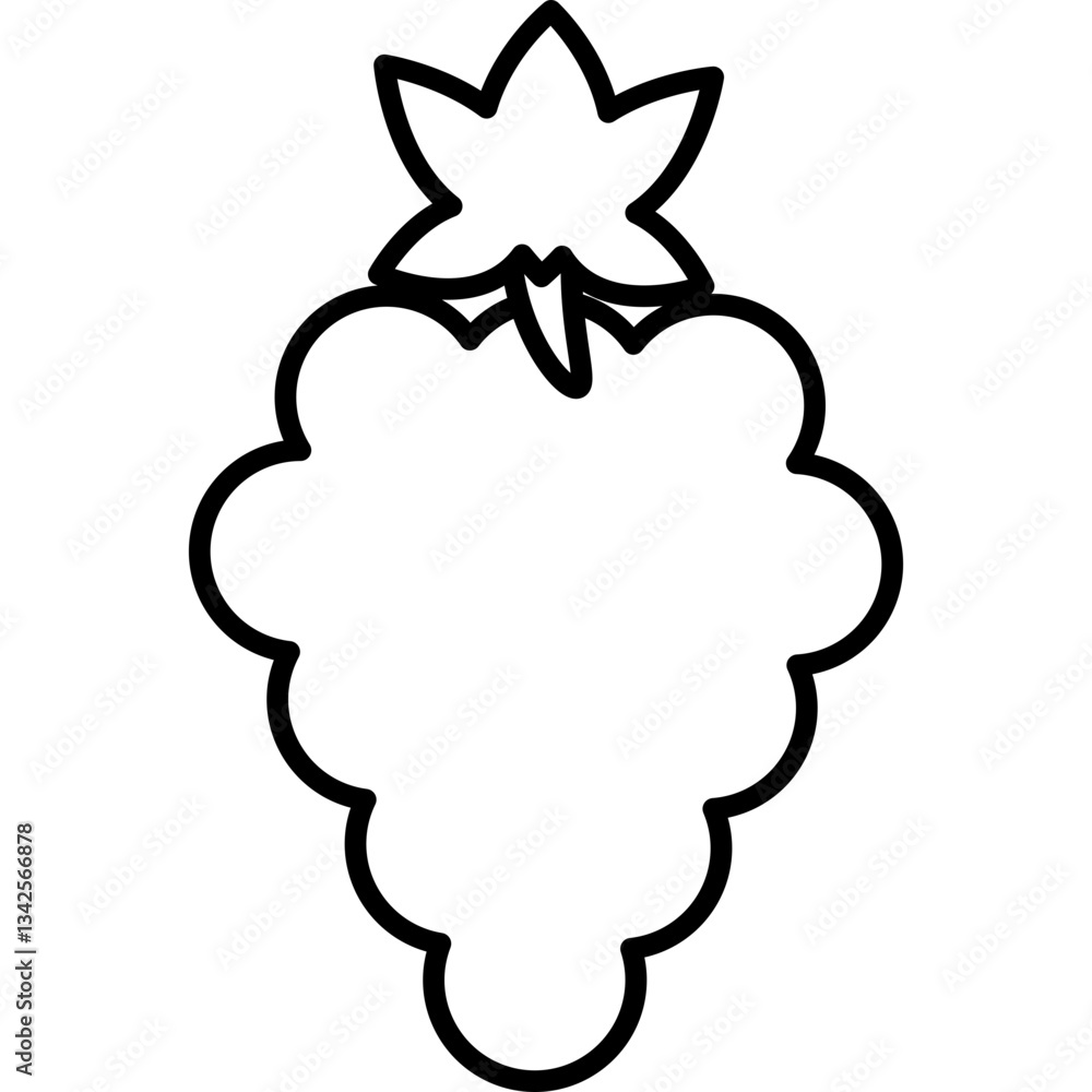 Obraz premium Health Fruits - icon - black outline