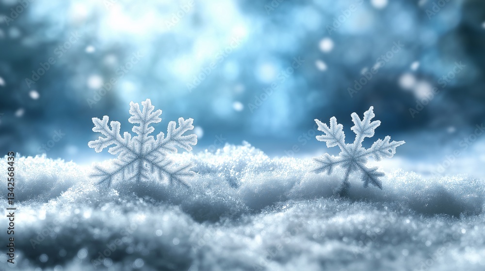 Winter Wonderland: Beautiful Closeup of Fluffy Snowflakes Creating a Pure White Snowy Scene Winter Wonderland: Beautiful Closeup of Fluffy Snowflakes Creating a Pure White Snowy Scene