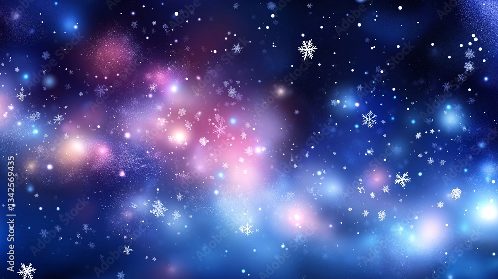 Fototapeta premium Explore the Luminous Night Sky: Starry Cosmic Nebula with Twinkling Celestial Bodies