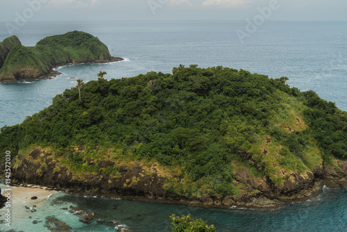 Scenic Tropical Island in Banyuwangi Surrounded by Clear Blue Water