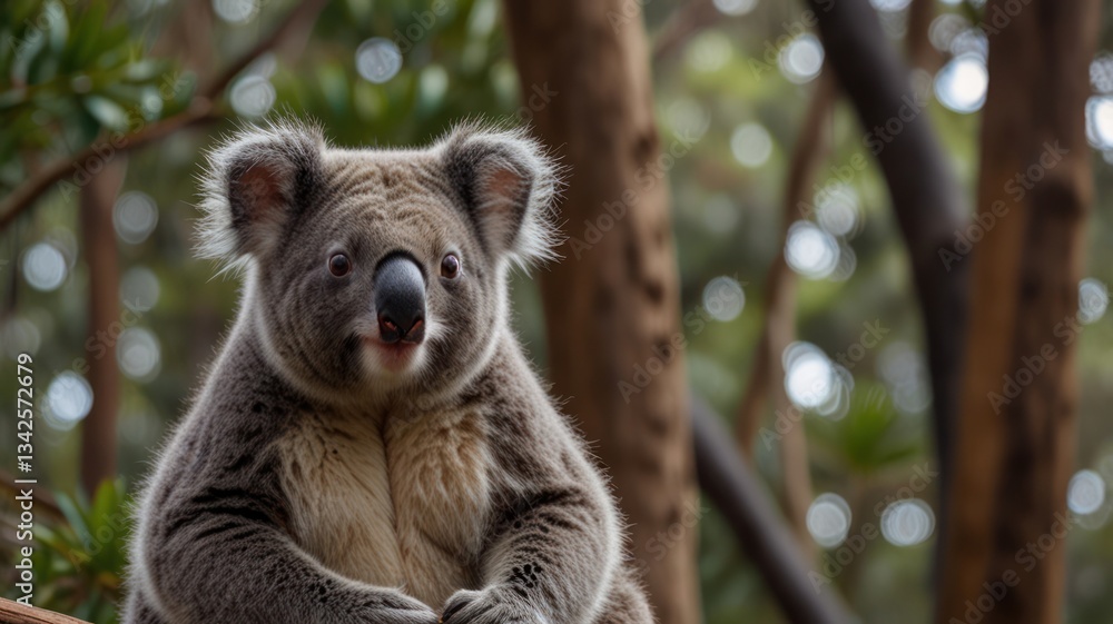 Obraz premium Koala resting in eucalyptus forest