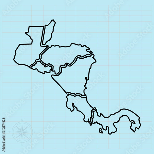 central american continent Vector illustration of map