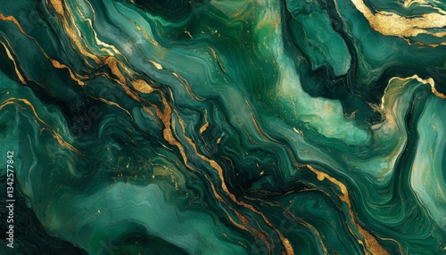 Elegant green marble with gold veins – luxurious natural stone texture