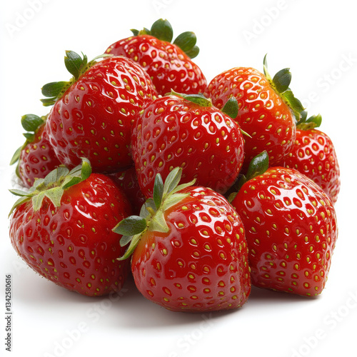 basket of fresh strawberries on white background