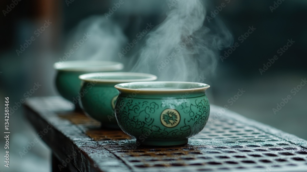 custom made wallpaper toronto digitalA steaming kettle pours emerald liquid into delicate porcelain cups, releasing a fragrant aroma that fills the air with the promise of tranquility and comfort.