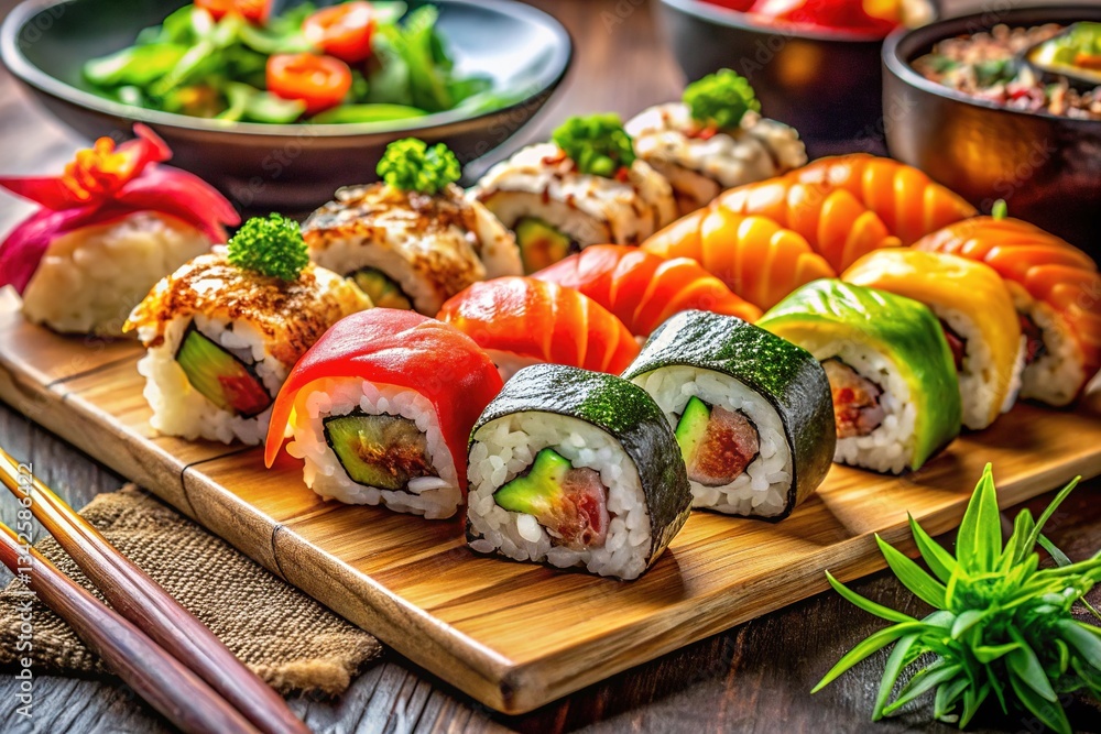 Delicious Sushi Illustration for Restaurant Menu Delicious Sushi Illustration for Restaurant Menu