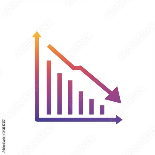 Free Download Colorful descending bar graph illustration depicting negative business growth or financial decline, ideal for economic presentations and reports. - GFXLoad