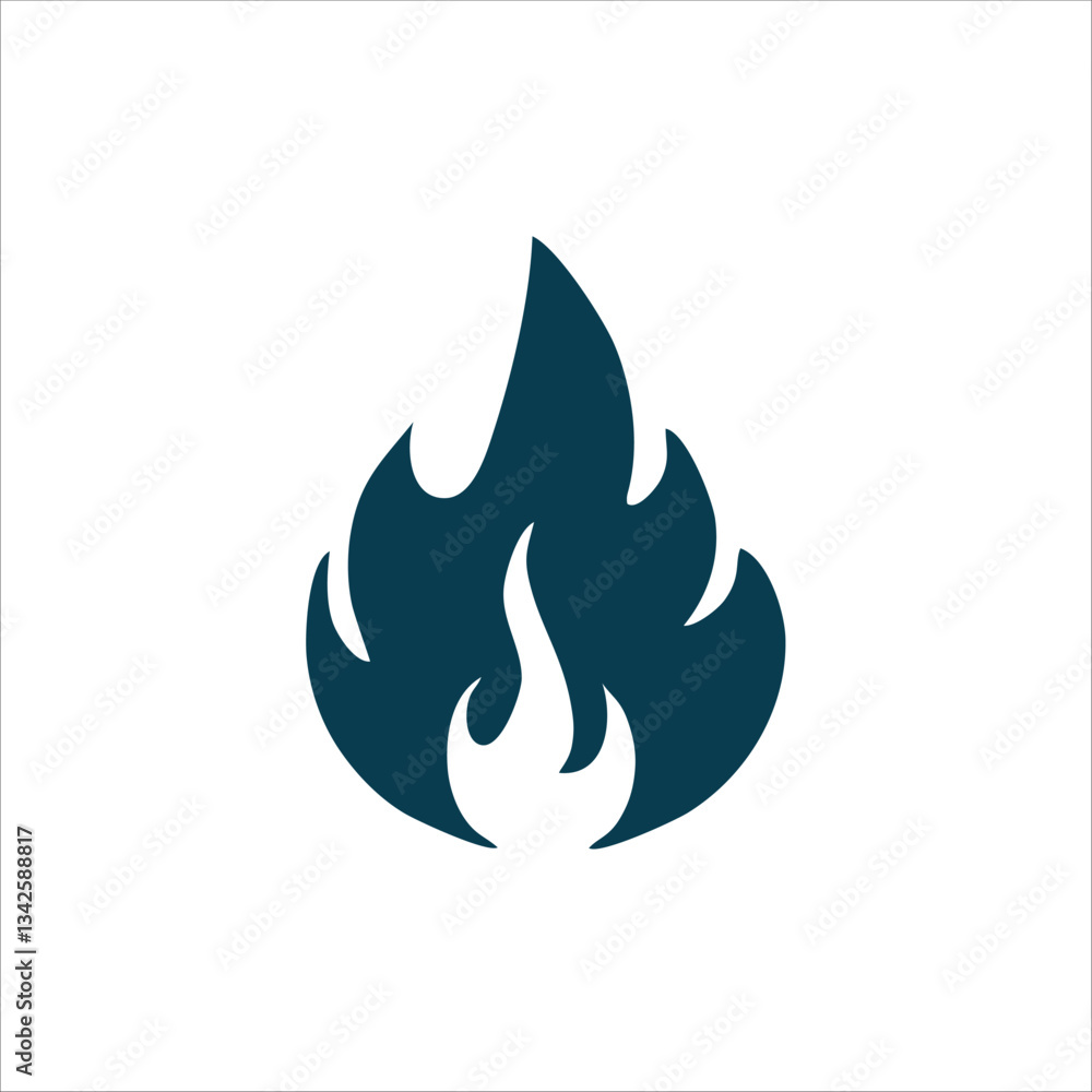 burning blue fire icon logo with vector illustration burning blue fire icon logo with vector illustration