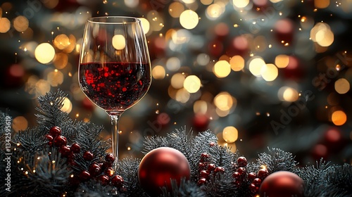Red Wine Holiday Season Festive Drink Glass Celebration