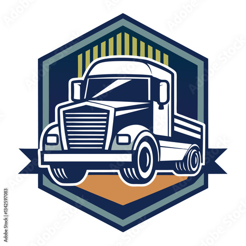 Solid Color Logo of a Truck for Transportation and Delivery Services