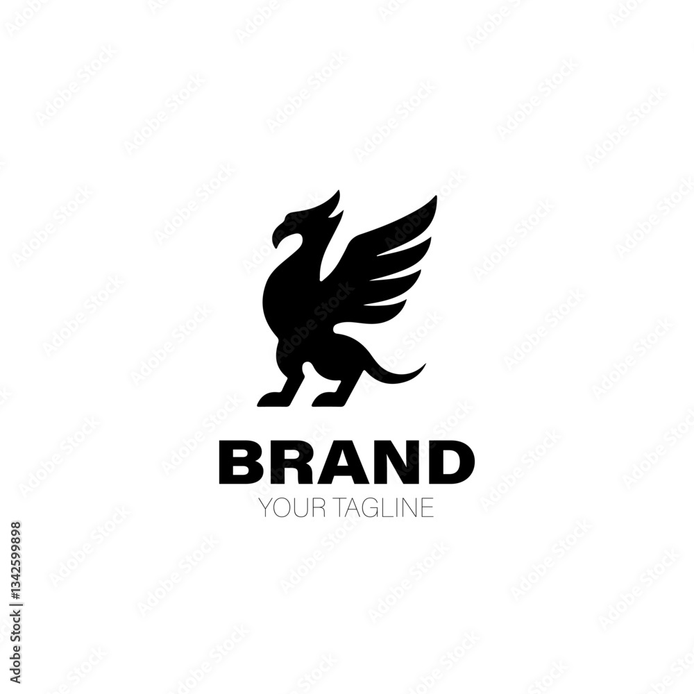 Obraz premium Griffin Logo. Griffin Logo Design. Griffin Logo Brand. Griffin Logo Vector Design Isolated on White Background