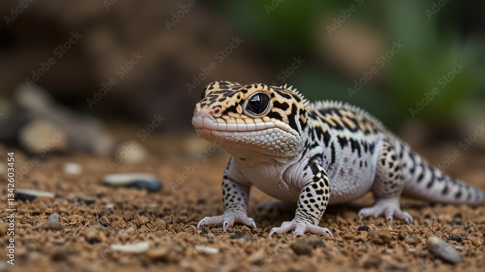 Close-up of a small lizard on the ground Close-up of a small lizard on the ground