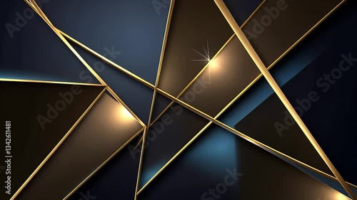 Modern abstract geometric design with gold accents