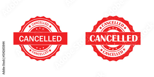 canceled texts ign stamp illustration design background vector. Cancelled round stamp icon grunge distressed style.
