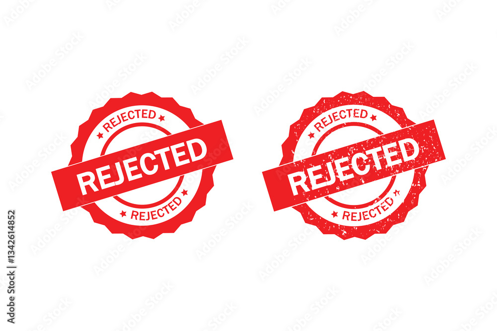 Obraz premium Rejected stamp sign red rectangle grunge style. Rejected Rubber Grunge Stamp Seal Vector Illustration. 