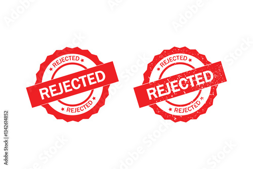 Rejected stamp sign red rectangle grunge style. Rejected Rubber Grunge Stamp Seal Vector Illustration.
