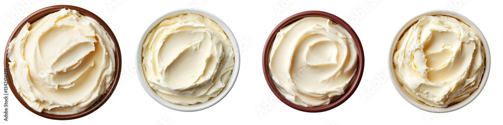 Delectable whipped cream dessert topping served in elegant porcelain bowls making for a luxurious and indulgent culinary presentation Delectable whipped cream dessert topping served in elegant porcelain bowls making for a luxurious and indulgent culinary presentation