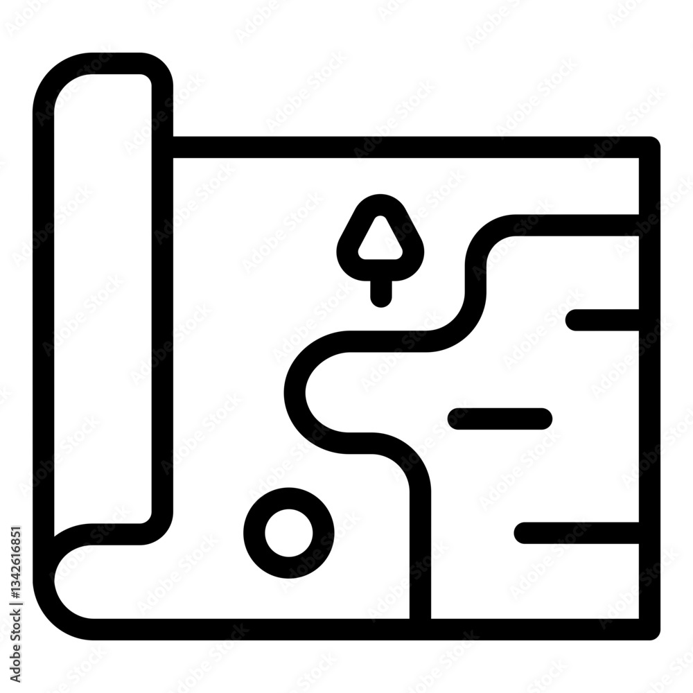 Map outline icon for water park navigation and attractions Map outline icon for water park navigation and attractions