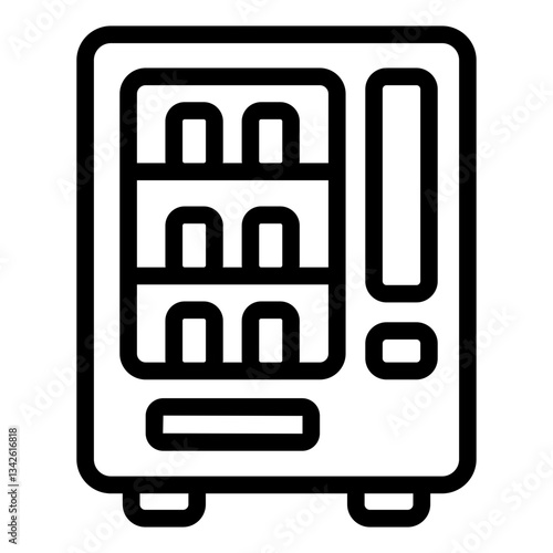 Vending machine outline icon for snacks and drinks dispensing