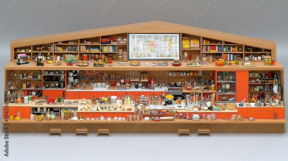 Miniature Kitchen Display, Interior View Miniature Kitchen Display, Interior View