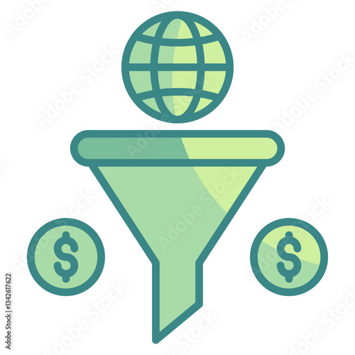 Marketing Funnel  Icon Element For Design