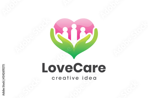 Creative Love and People Care Logo Design Template