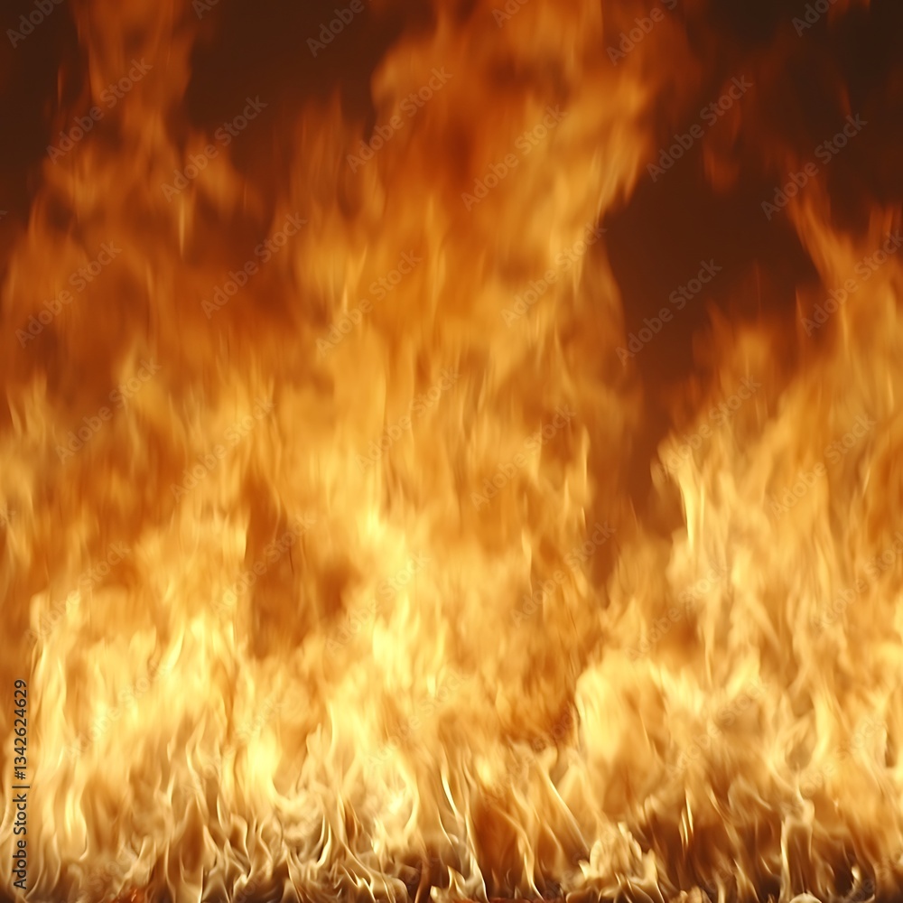 Obraz premium Fiery Inferno Wall Background.