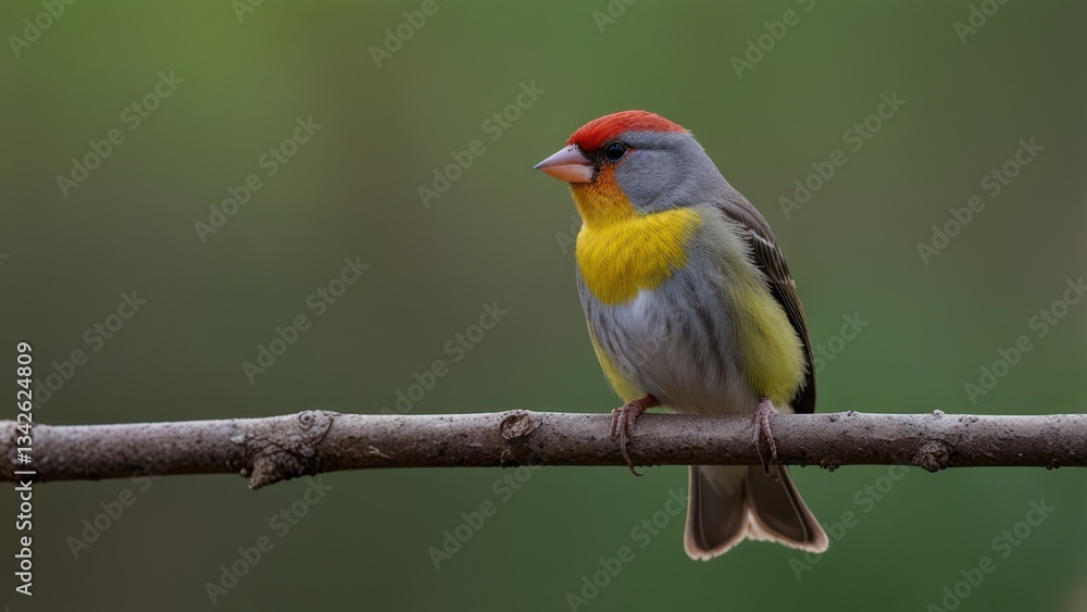 Colorful small bird perched on a branch Colorful small bird perched on a branch