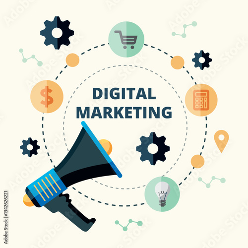 Digital marketing advertising for business concept