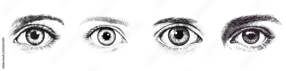 Obraz premium A collection of detailed close up showcasing the intricate details and expressions within the human eye