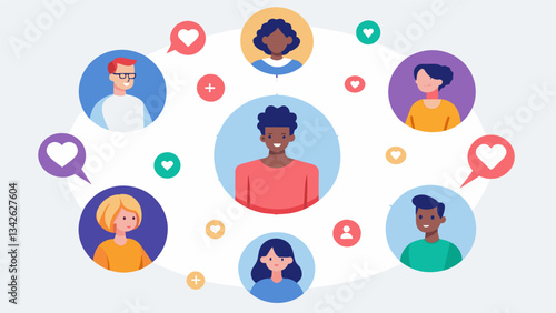 A platform for individuals experiencing loneliness to connect with others and form meaningful relationships through shared interests and experiences.. Vector illustration