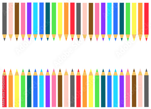 カラフルな色鉛筆の背景素材