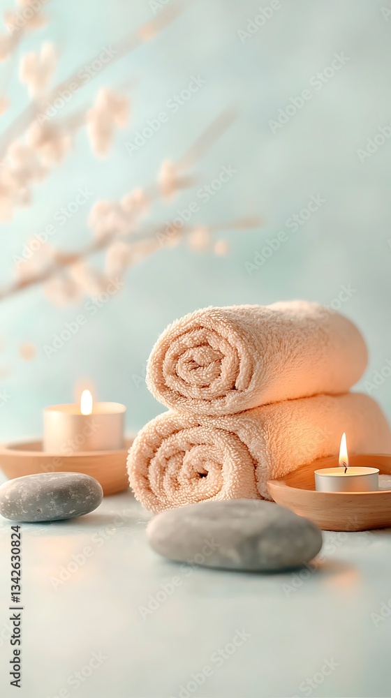Spa Towels for Candles, Stones, Serenity. Spa Towels for Candles, Stones, Serenity.