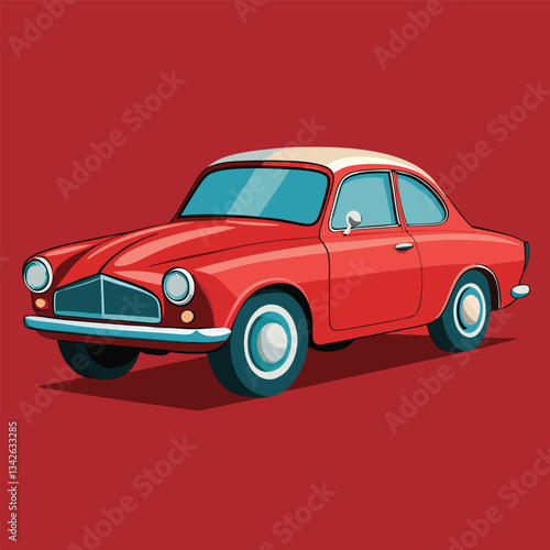 Vintage Car Logo Illustration in Solid Color