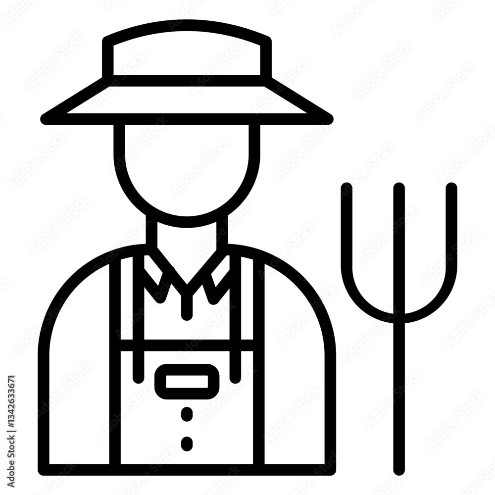 Farmer line icon Farmer line icon
