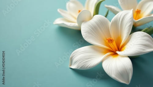 Wallpaper Mural Artistic composition showcasing handcrafted clay flower with lifelike white petals and natural shadows, white, composition Torontodigital.ca