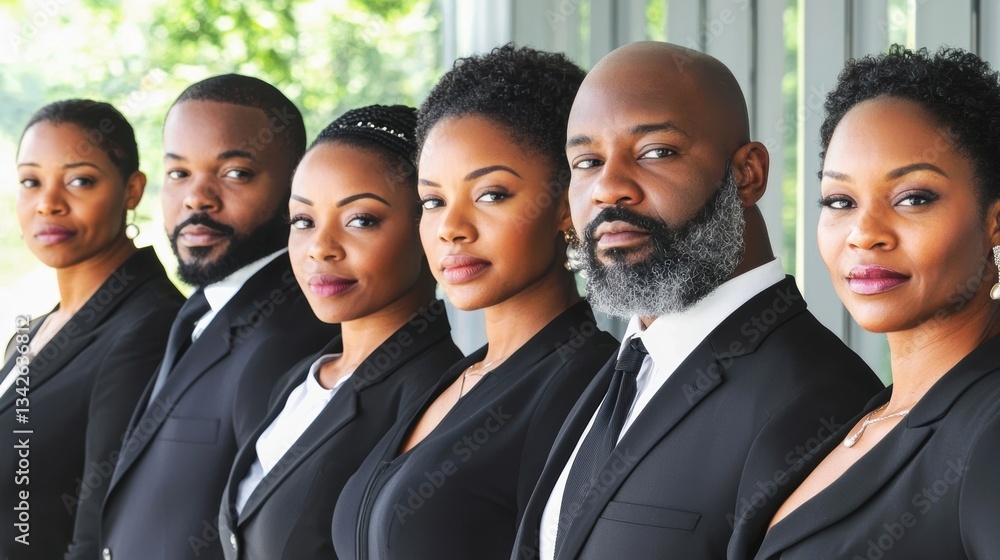 Professional Diverse Group in Business Attire Standing Together Professional Diverse Group in Business Attire Standing Together