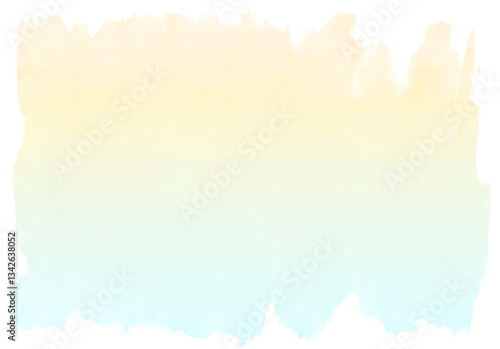 水彩テクスチャ 背景素材 イエローグラデ 黄色 青 春 夏 爽やか 明るい 白背景 png