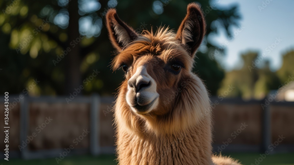 Obraz premium A curious llama with a friendly expression