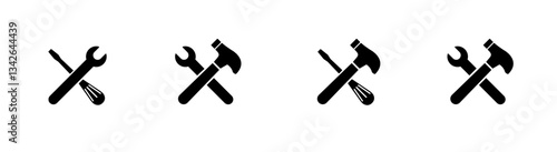 Repair tools icon set. tool icon vector. setting icon vector. Wrench and screwdriver. support, Service. Repair tools icon set. tool icon vector. setting icon vector. Wrench and screwdriver. support, S