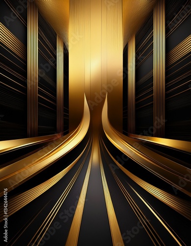 black and gold abstract motion background