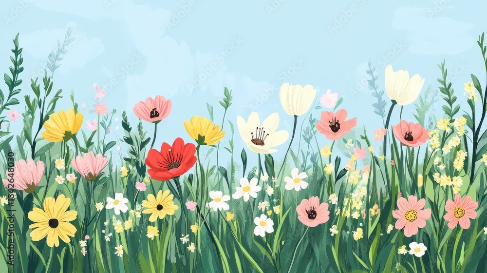 Charming Spring Wildflowers Poster or Floral Art

