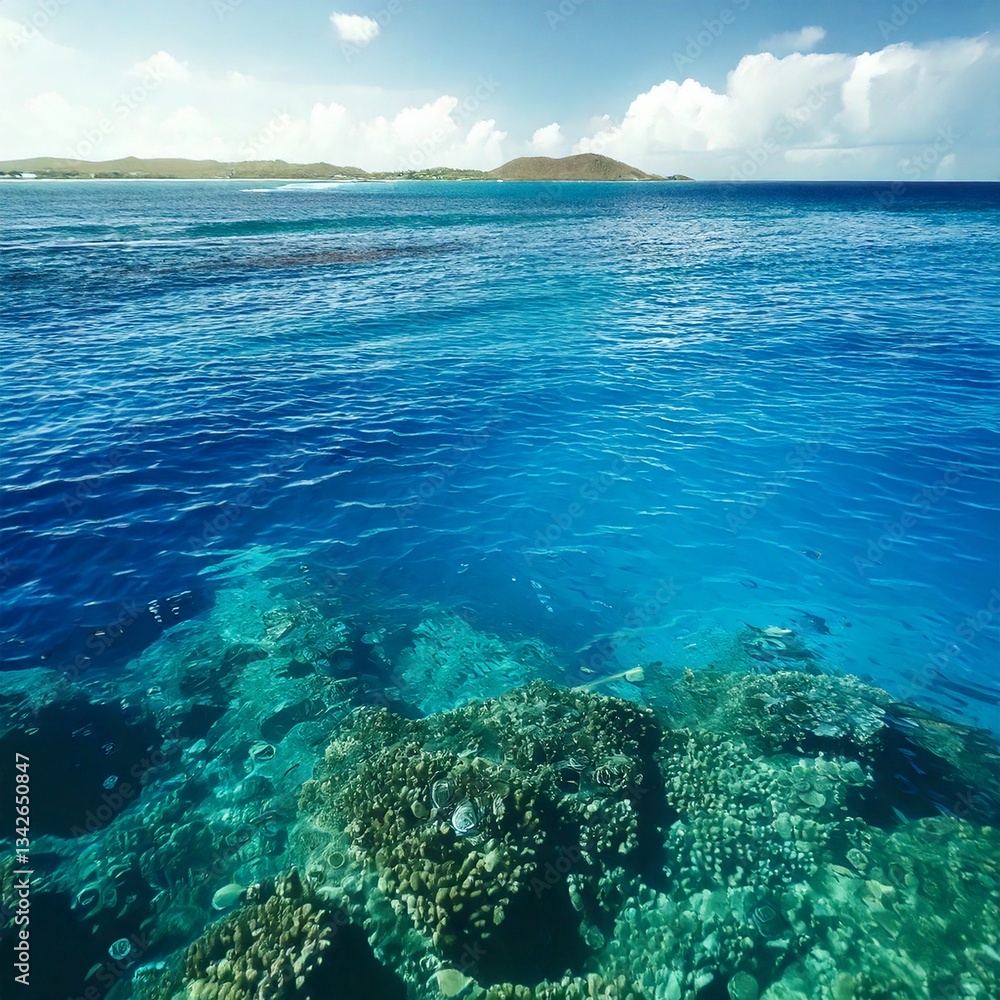 coral reef and sea coral reef and sea